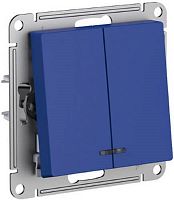 Выключатель с подсветкой без рамки Systeme Electric AtlasDesign 2-кл. аквамарин картинка